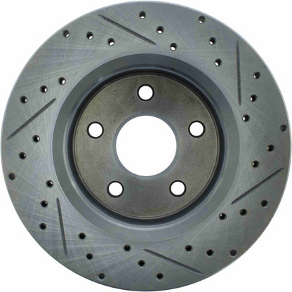StopTech Select Sport Drilled And Slotted Brake Rotor; Front Right