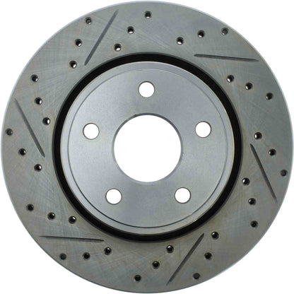StopTech Select Sport Drilled And Slotted Brake Rotor; Front Right