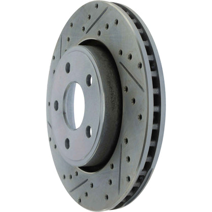 StopTech Select Sport Drilled And Slotted Brake Rotor; Front Right