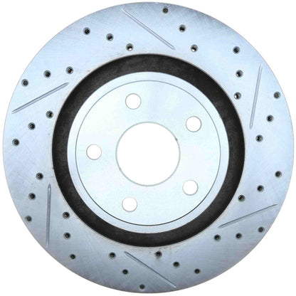 StopTech Select Sport Drilled And Slotted Brake Rotor; Front Left