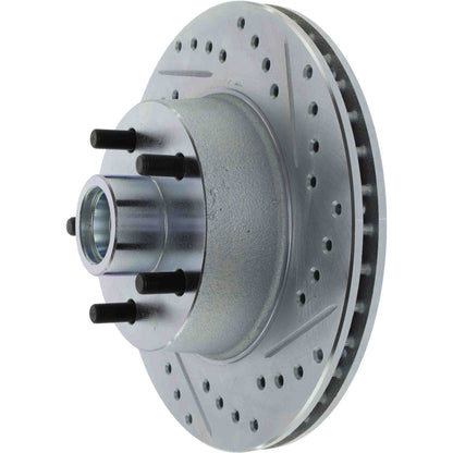 StopTech Select Sport Drilled And Slotted Brake Rotor; Front Left