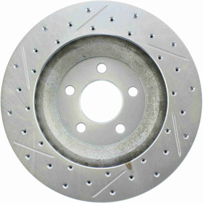 StopTech Select Sport Drilled And Slotted Brake Rotor; Front Left
