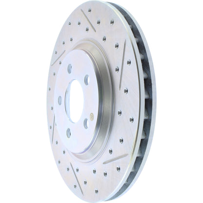 StopTech Select Sport Drilled And Slotted Brake Rotor; Front Left