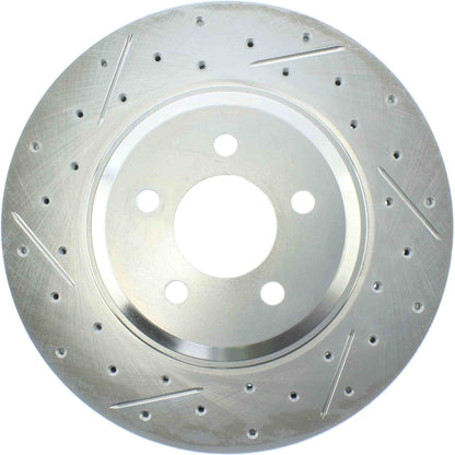 StopTech Select Sport Drilled And Slotted Brake Rotor; Front Right