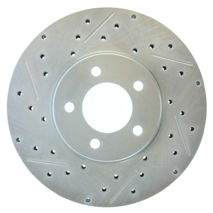 StopTech Select Sport Drilled And Slotted Brake Rotor; Front Right