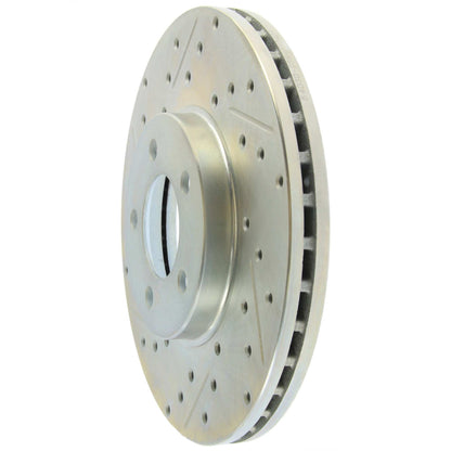StopTech Select Sport Drilled And Slotted Brake Rotor; Front Right