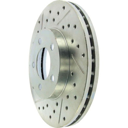 StopTech Select Sport Drilled And Slotted Brake Rotor; Front Right