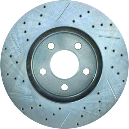 StopTech Select Sport Drilled And Slotted Brake Rotor; Front Left