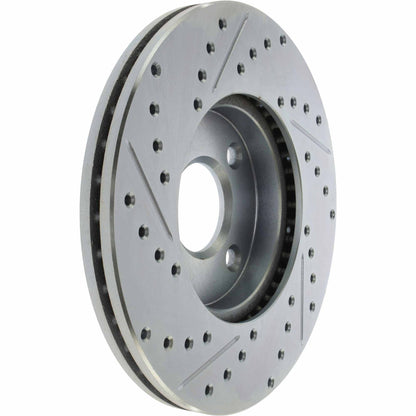StopTech Select Sport Drilled And Slotted Brake Rotor; Front Left