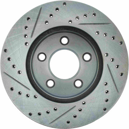 StopTech Select Sport Drilled And Slotted Brake Rotor; Front Left