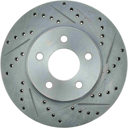 StopTech Select Sport Drilled And Slotted Brake Rotor; Front Left