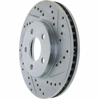 StopTech Select Sport Drilled And Slotted Brake Rotor; Front Left