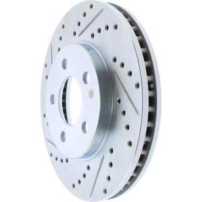 StopTech Select Sport Drilled And Slotted Brake Rotor; Front Right