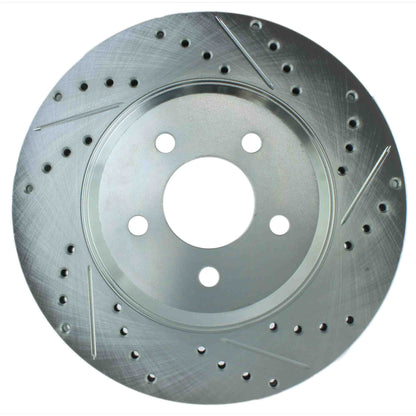 StopTech Select Sport Drilled And Slotted Brake Rotor; Front Left