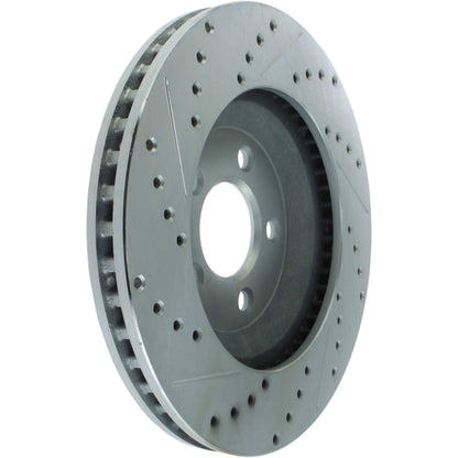 StopTech Select Sport Drilled And Slotted Brake Rotor; Front Left