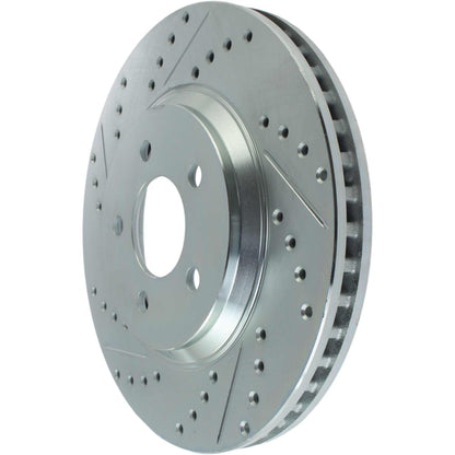 StopTech Select Sport Drilled And Slotted Brake Rotor; Front Right
