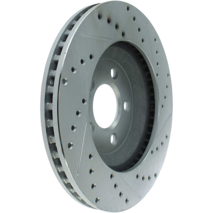 StopTech Select Sport Drilled And Slotted Brake Rotor; Front Right