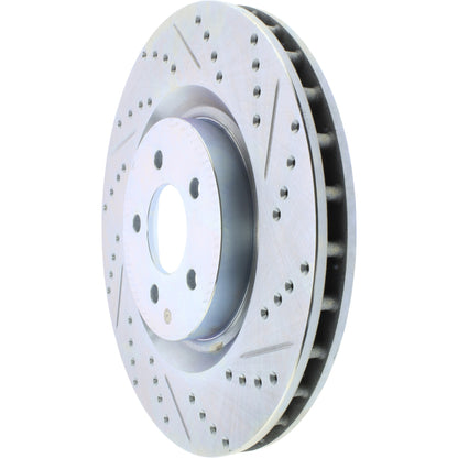 StopTech Select Sport Drilled And Slotted Brake Rotor; Front Left