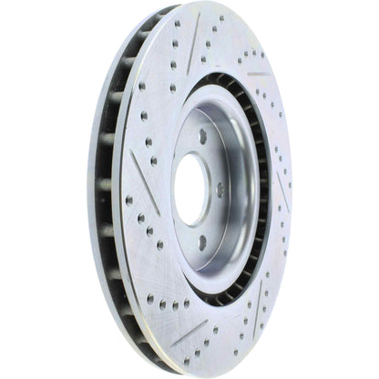 StopTech Select Sport Drilled And Slotted Brake Rotor; Front Left