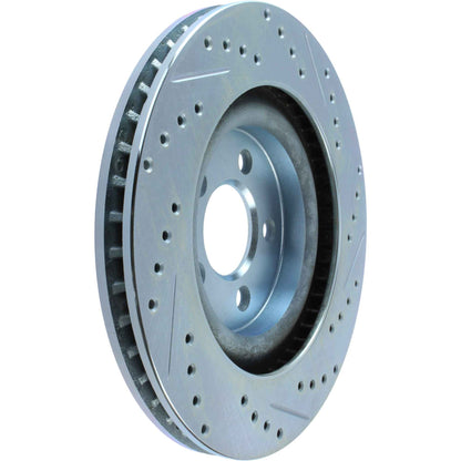 StopTech Select Sport Drilled And Slotted Brake Rotor; Front Right