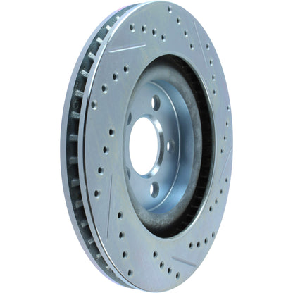 StopTech Select Sport Drilled And Slotted Brake Rotor; Front Right