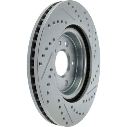 StopTech Select Sport Drilled And Slotted Brake Rotor; Front Right