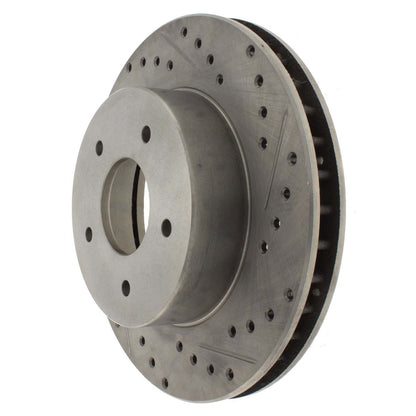 StopTech Select Sport Drilled And Slotted Brake Rotor; Front Left