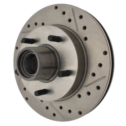 StopTech Select Sport Drilled And Slotted Brake Rotor; Front Left