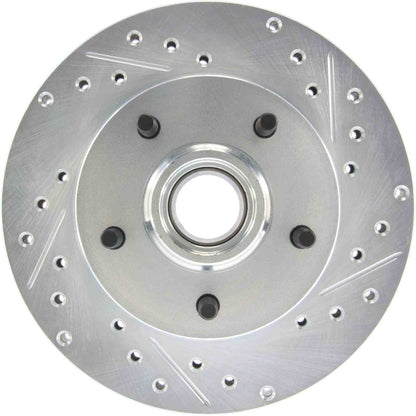 StopTech Select Sport Drilled And Slotted Brake Rotor; Front Left
