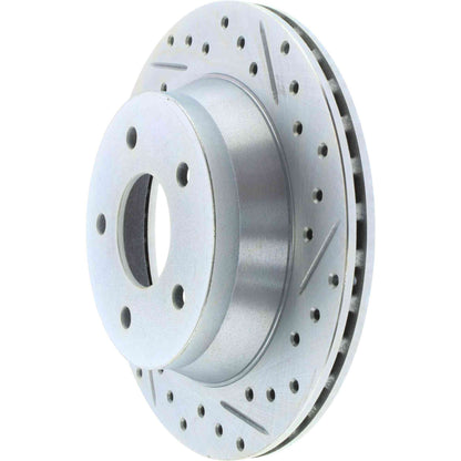 StopTech Select Sport Drilled And Slotted Brake Rotor; Front Left