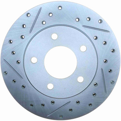 StopTech Select Sport Drilled And Slotted Brake Rotor; Front Right