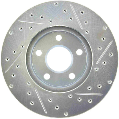 StopTech Select Sport Drilled And Slotted Brake Rotor; Front Right
