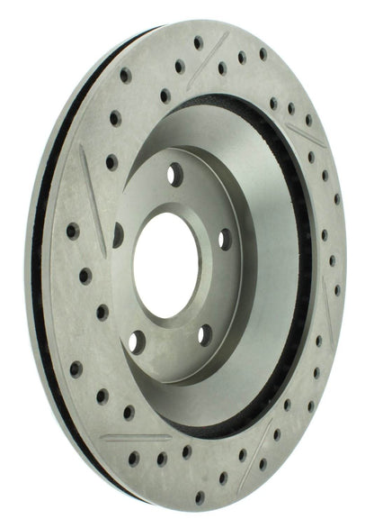 StopTech Select Sport Drilled And Slotted Brake Rotor; Front Left
