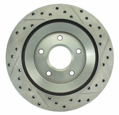 StopTech Select Sport Drilled And Slotted Brake Rotor; Front Right