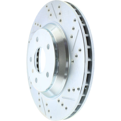 StopTech Select Sport Drilled And Slotted Brake Rotor; Front Left