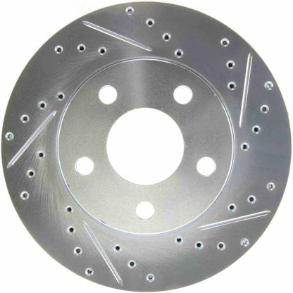StopTech Select Sport Drilled And Slotted Brake Rotor; Front Left