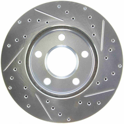 StopTech Select Sport Drilled And Slotted Brake Rotor; Front Right