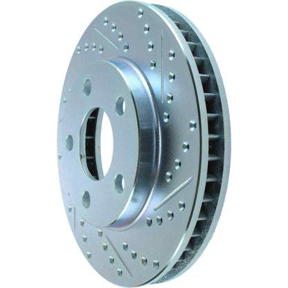 StopTech Select Sport Drilled And Slotted Brake Rotor; Front Left