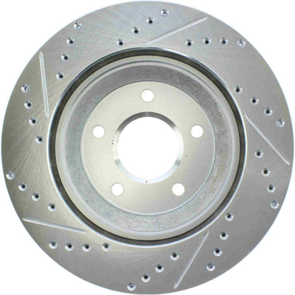 StopTech Select Sport Drilled And Slotted Brake Rotor; Front Left
