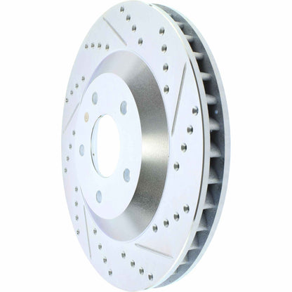 StopTech Select Sport Drilled And Slotted Brake Rotor; Front Left