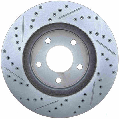 StopTech Select Sport Drilled And Slotted Brake Rotor; Front Left