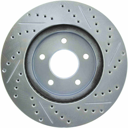 StopTech Select Sport Drilled And Slotted Brake Rotor; Front Right