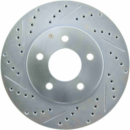 StopTech Select Sport Drilled And Slotted Brake Rotor; Front Right