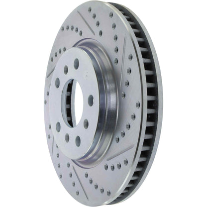StopTech Select Sport Drilled And Slotted Brake Rotor; Front Left