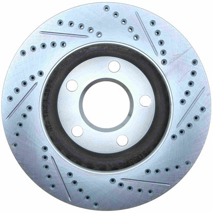 StopTech Select Sport Drilled And Slotted Brake Rotor; Front Right
