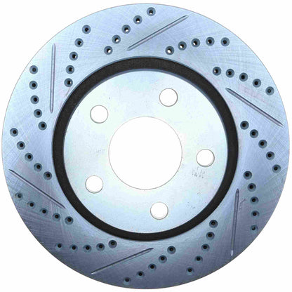 StopTech Select Sport Drilled And Slotted Brake Rotor; Front Right