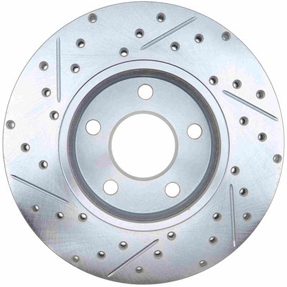 StopTech Select Sport Drilled And Slotted Brake Rotor; Front Left