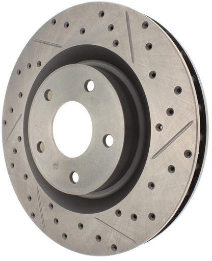 StopTech Select Sport Drilled And Slotted Brake Rotor; Front Left