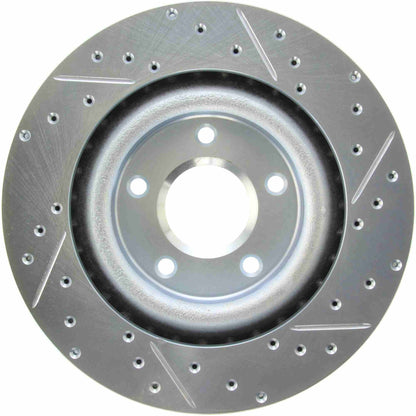 StopTech Select Sport Drilled And Slotted Brake Rotor; Front Right