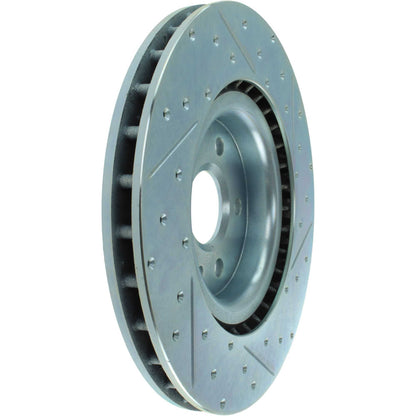 StopTech Select Sport Drilled And Slotted Brake Rotor; Front Right